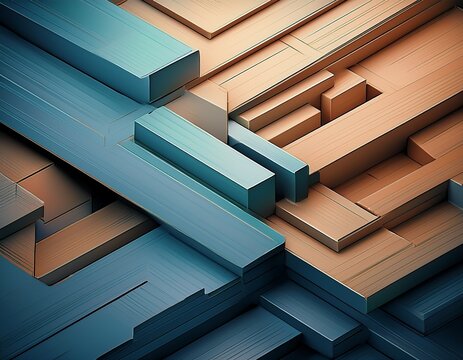 modern geometric pattern stacked rectangular prisms clean lines two tone architectural