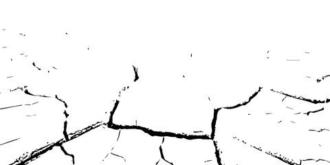 High-contrast cracked dry earth texture with deep fractures and parched soil pattern. Abstract black-and-white drought ground design ideal for backgrounds, climate change concepts, and environmental t