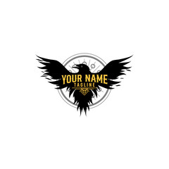 Obraz premium black bird vector logo design