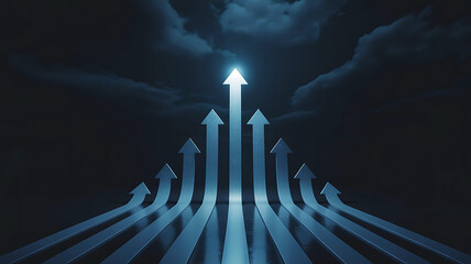 Upward Trajectory of Arrows Illuminating the Path to Success and Achievement in Business Growth