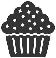 Stylized Cupcake with Sprinkles Illustration Isolated Design Element