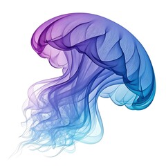 Abstract jellyfish floating in dreamy blue purple hues