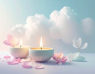 candles and flowers