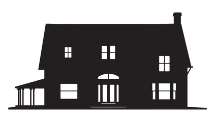 Classic home silhouette for architectural design projects, real estate marketing visuals, or customizable logo and branding concepts featuring a house icon