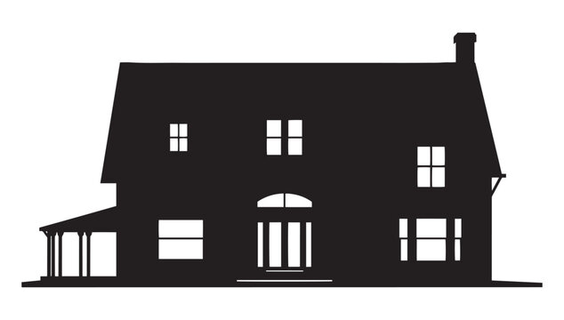 Classic home silhouette for architectural design projects, real estate marketing visuals, or customizable logo and branding concepts featuring a house icon - Powered by Adobe