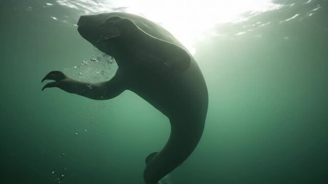 Mysterious creature emerges from dark deep ocean waters