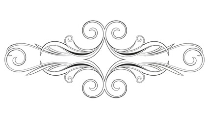 Fototapeta premium Ornate black and white filigree border design