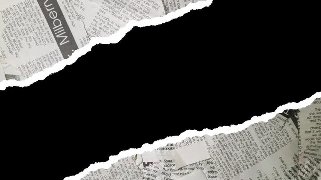 Torn newspaper background with black and white space for text and design element