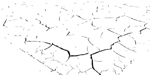 High-contrast cracked earth texture in black and white, featuring bold fractures and abstract dry-soil patterns. Perfect for backgrounds, environmental themes, drought concepts, and graphic design use