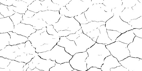 High-contrast cracked earth texture in black and white, featuring bold fractures and abstract dry-soil patterns. Perfect for backgrounds, environmental themes, drought concepts, and graphic design use