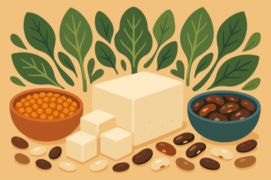 Greens style colors feast flat bubbles vegetarian vector no icon emphasizing sustainable