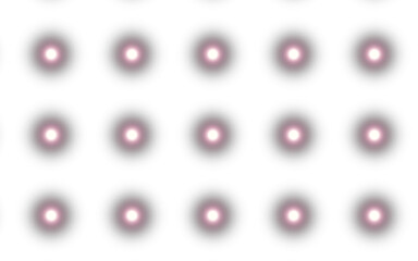 Abstract glowing light points arranged in a grid on black background isolated on transparent background
