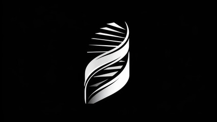 Abstract DNA Helix Design on Black Background - Science and Technology.