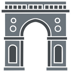 Fototapeta premium Architectural Monument Design, Archway Graphic Symbol, European Cultural Icon