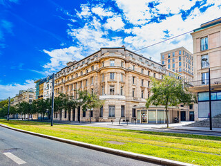 Fototapeta premium Street view of downtown Le Havre, France