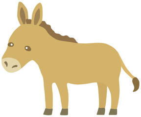 シンプルなロバのイラスト ベクター素材