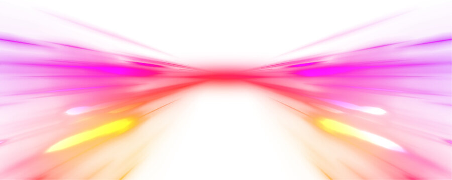 Neon stripes in the form of drill, turns and swirl. Abstract high-speed motion with long exposure and neon light painting, featuring glittering fire flare traces, optic fiber twists. Vector PNG.	
