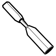 Fototapeta premium Contour wood chisel in black and white style for woodworking and craftsmanship
