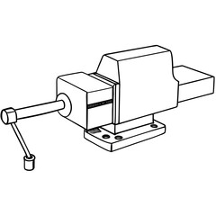 Linear hand vice in black and white style for crafting tasks