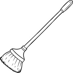 Linear metal brush in black and white style for cleaning tasks