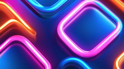 Abstract neon shapes in vibrant colors