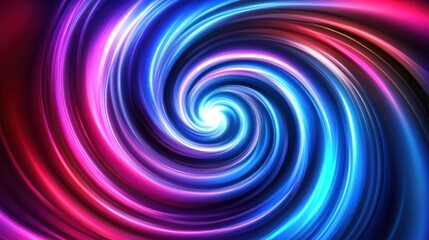 Abstract swirling vortex of vibrant, glowing, multicolored lines converging to a central point
