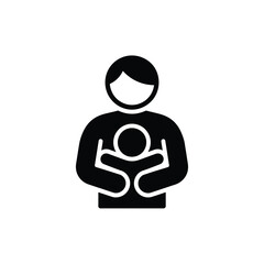 Parent holding baby icon symbol