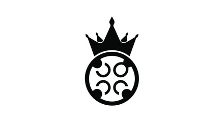 Royal emblem with crown and circular design, symbolizing power and prestige