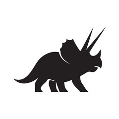  Triceratops Silhouette – Prehistoric Dinosaur Vector for Paleontology, Education, and Kids' Design