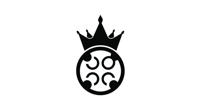 Royal emblem with crown and circular design, symbolizing power and prestige