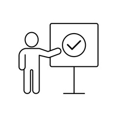 presentation icon outline editable stroke line drawing eps.