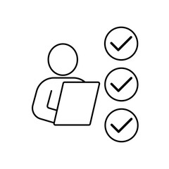 survey icon outline editable stroke line drawing eps.