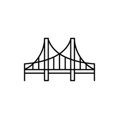 Minimalist line art of a suspension bridge