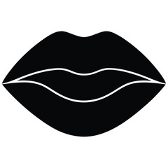 woman lips icon on white background