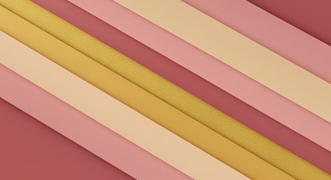 Abstract diagonal stripes in pink and gold tones background beig