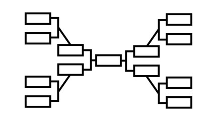 Set of tournament chart icons for illustrating competition brackets and match progressions.