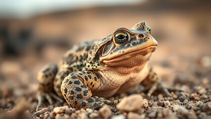 Obraz premium Sonoran Desert Toad in its natural habitat, a detailed close-up of the amphibian.