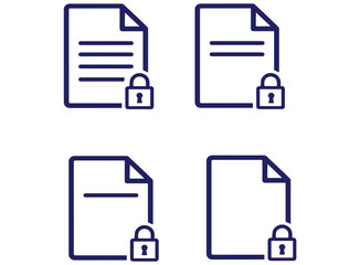 Digital documents secured with padlocks, representing data privacy and secure information management.