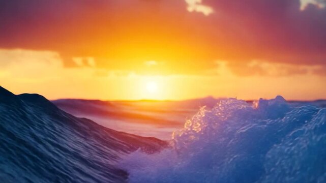 Video A peaceful sunset scene with gentle waves and warm colors