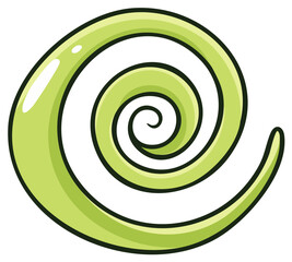 Fototapeta premium Vibrant light green glossy spiral abstract design element cartoon illustration