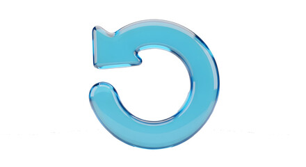 Fototapeta premium smooth blue circular arrow pointing clockwise — great for refresh/reload actions, retry buttons, sync operations, repeat cycles, or undo/redo UI elements.