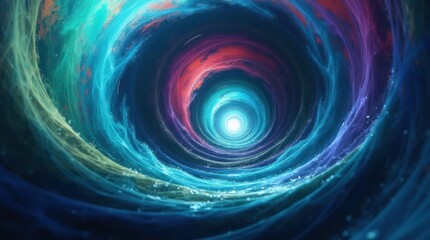 Obraz premium Abstract swirling vortex of colorful cosmic energy and light