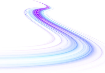 Neon stripes in the form of drill, turns and swirl. Illustration of high speed concept. Image of speed motion on the road. Vector PNG. Image of speed motion on the road.