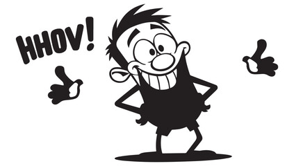 Cartoon character exclaims 