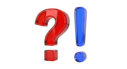 bold red question mark paired with a blue exclamation mark — perfect for alerts that need attention and clarification, FAQ highlights, surprise/urgent questions, customer support prompts, or dramatic 