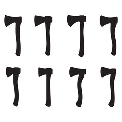 Axe Silhouette icon set Vector silhouette