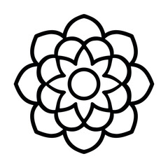Geometric Lotus Flower Outline Icon