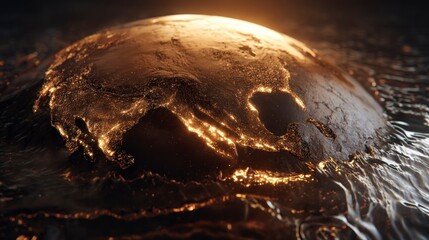 Earth globe illuminated