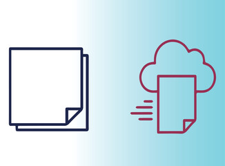 Digital document upload and storage concept with cloud and files