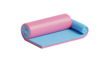 soft pastel pink-and-blue rolled yoga mat — ideal for fitness and wellness apps, yoga classes, workout schedules, wellness promotions, or lifestyle product listings.

